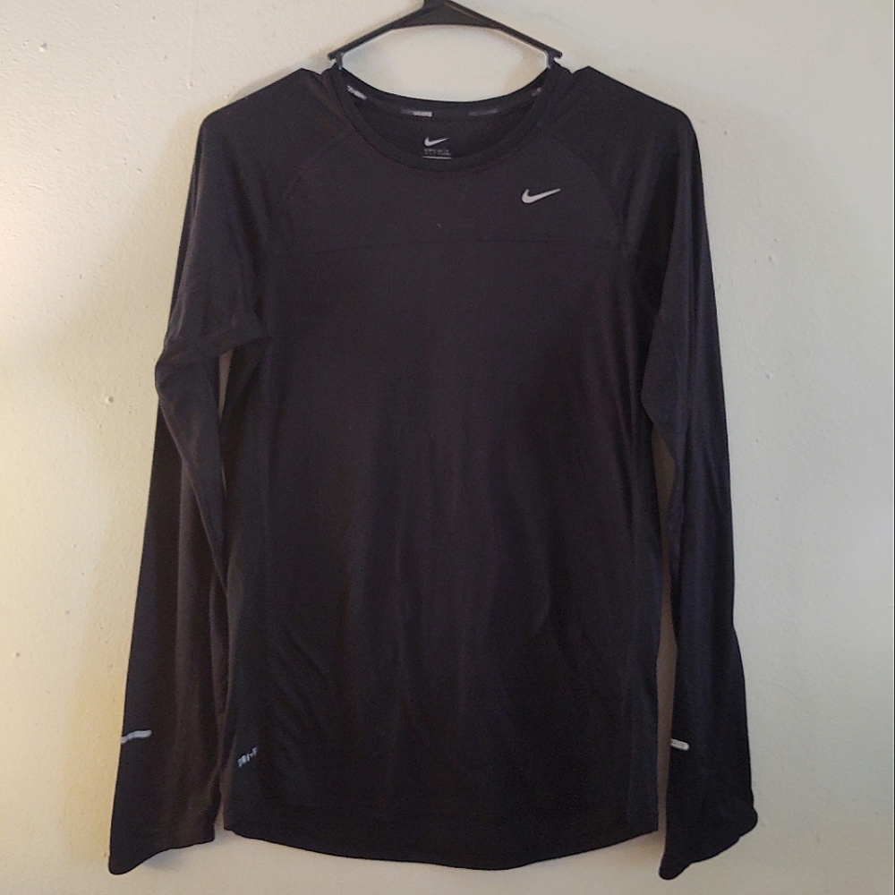 Women's Nike Miler Dri-Fit Black Long Sleeve Athletic Shirt Size M